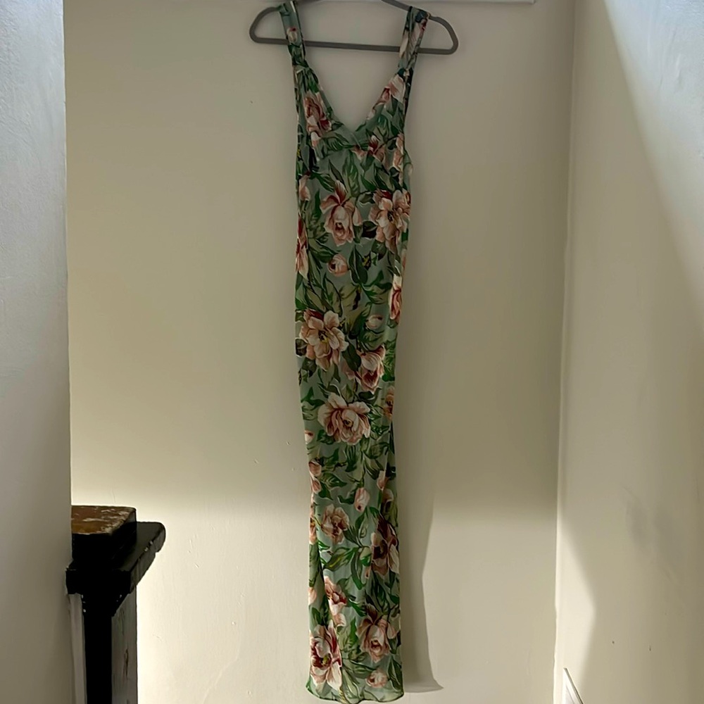 Stephanie Buffington lingerie/nightie/slip dress. Bias cut. small floral. Sheer
